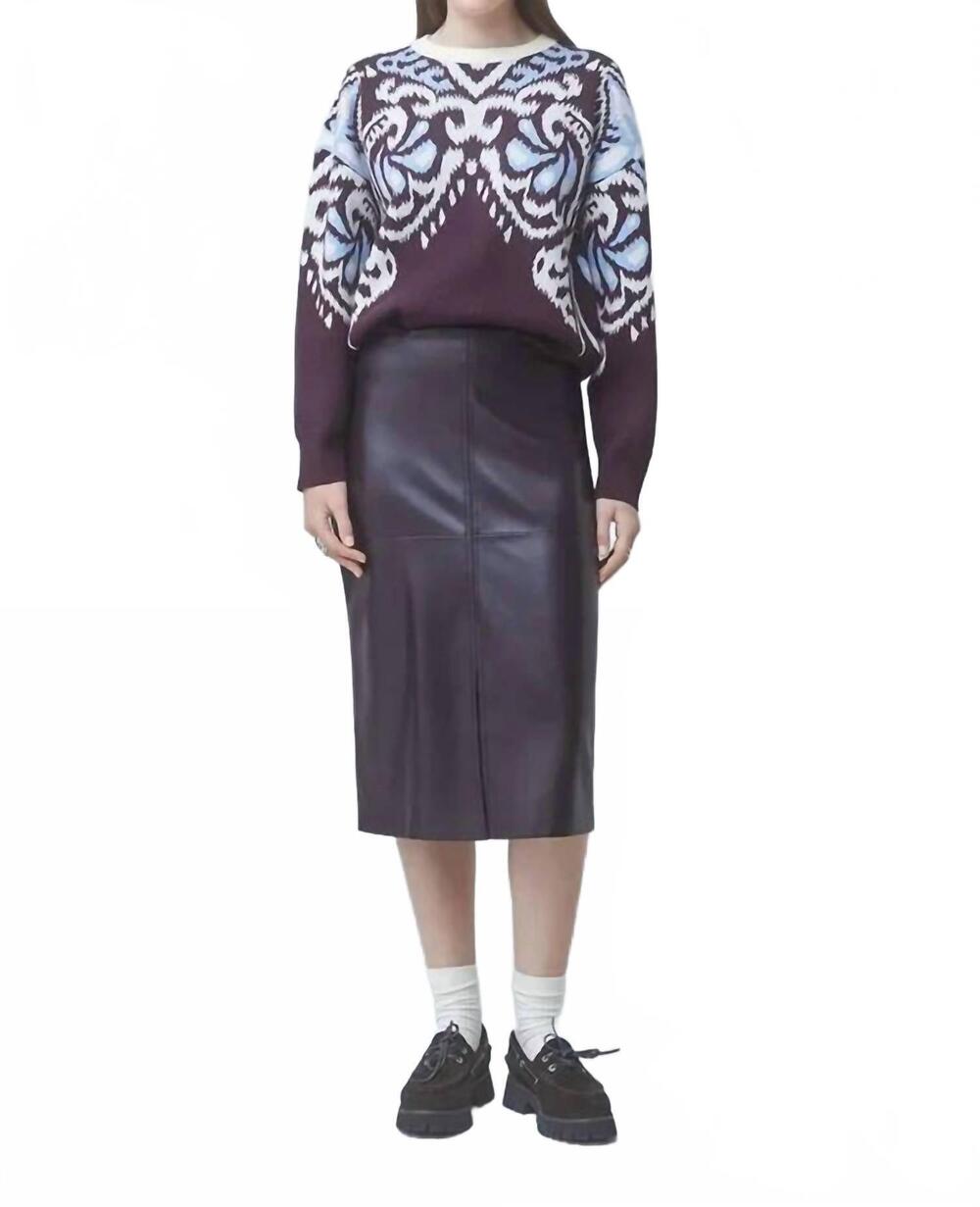 NEW SUNCOO pavaro long sleeve sweater in prune